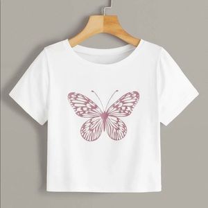 ROMWE Butterfly Print Tee